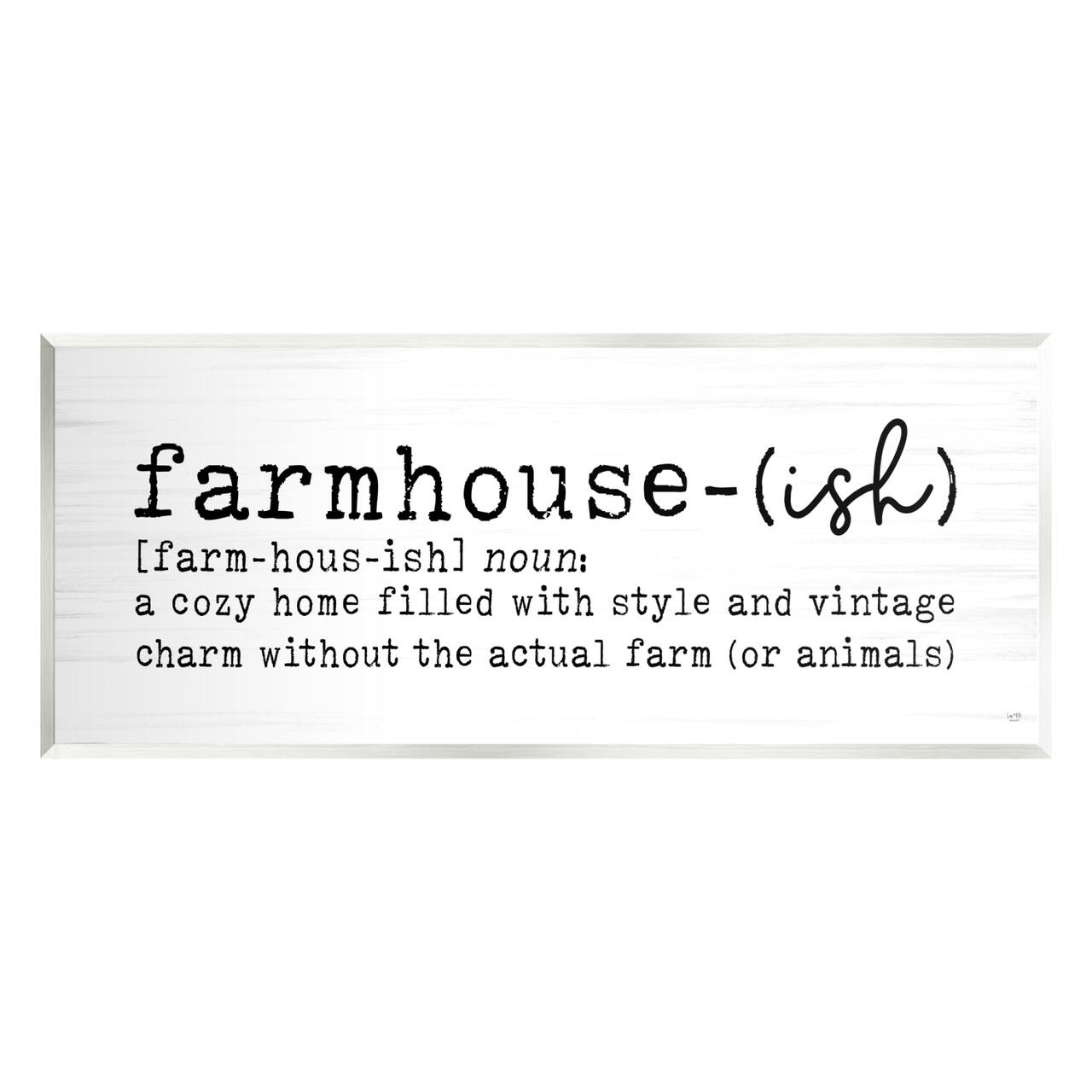 Stupell Industries Farmhouse-Ish Playful Definition Sign Birch Pattern Wall Plaque Art
